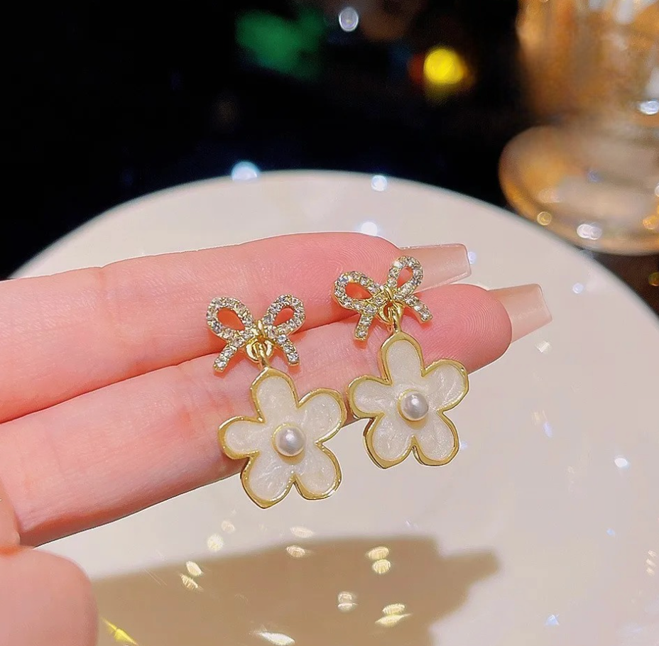 Bow & Flower Earrings