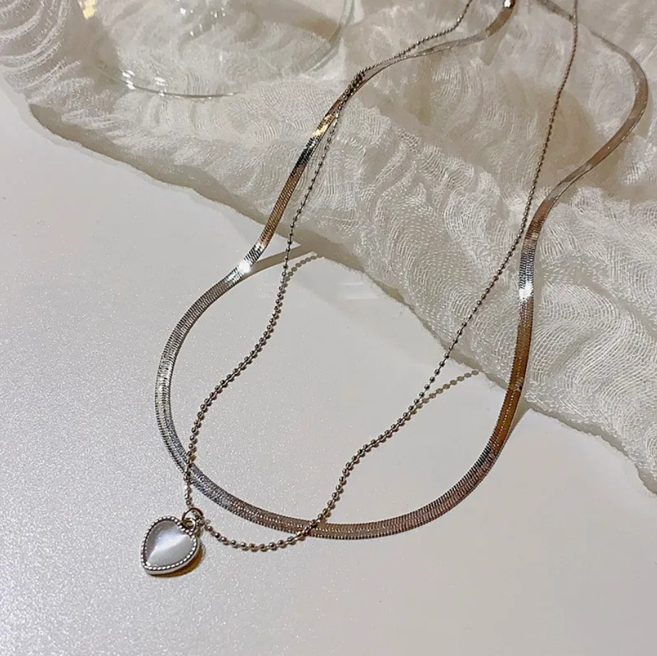 Heart Dual Chain Necklace
