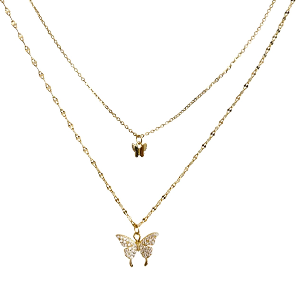 Butterfly Layered Chain Necklace