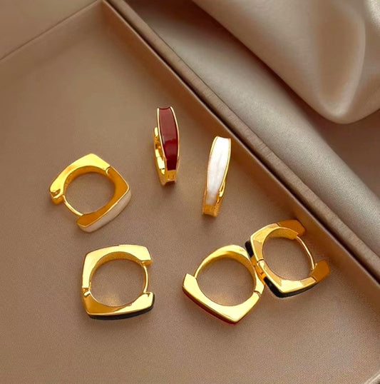 Oil-drop Square Hoop Earrings