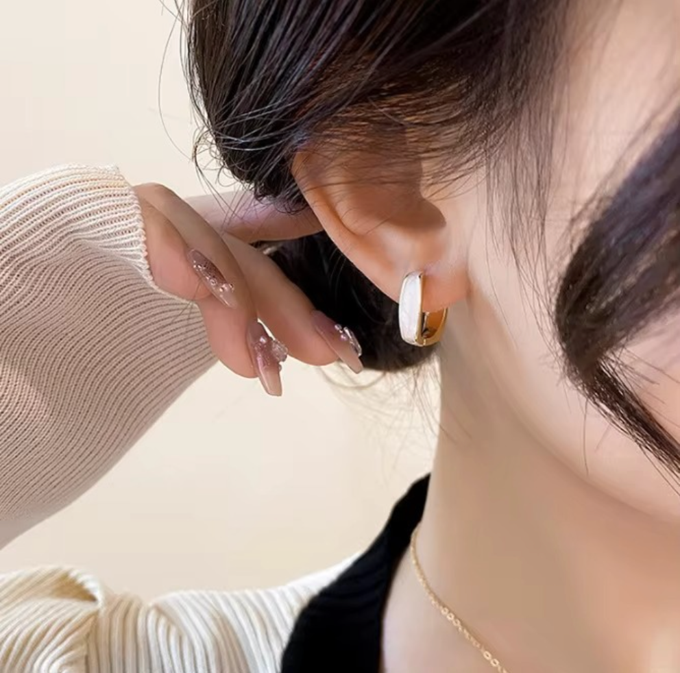 Oil-drop Square Hoop Earrings