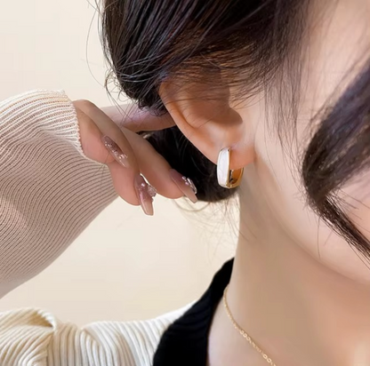 Oil-drop Square Hoop Earrings