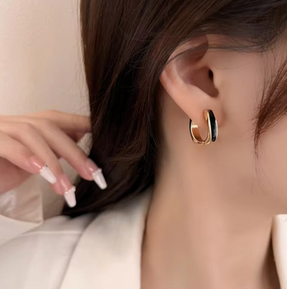 Oil-drop Square Hoop Earrings