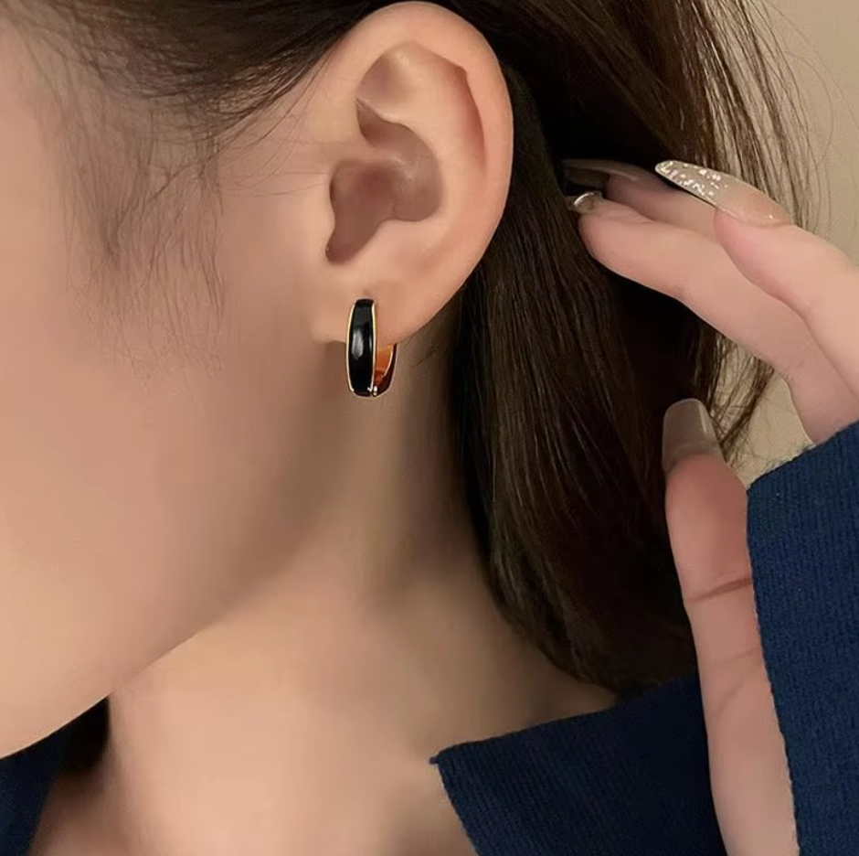 Oil-drop Square Hoop Earrings