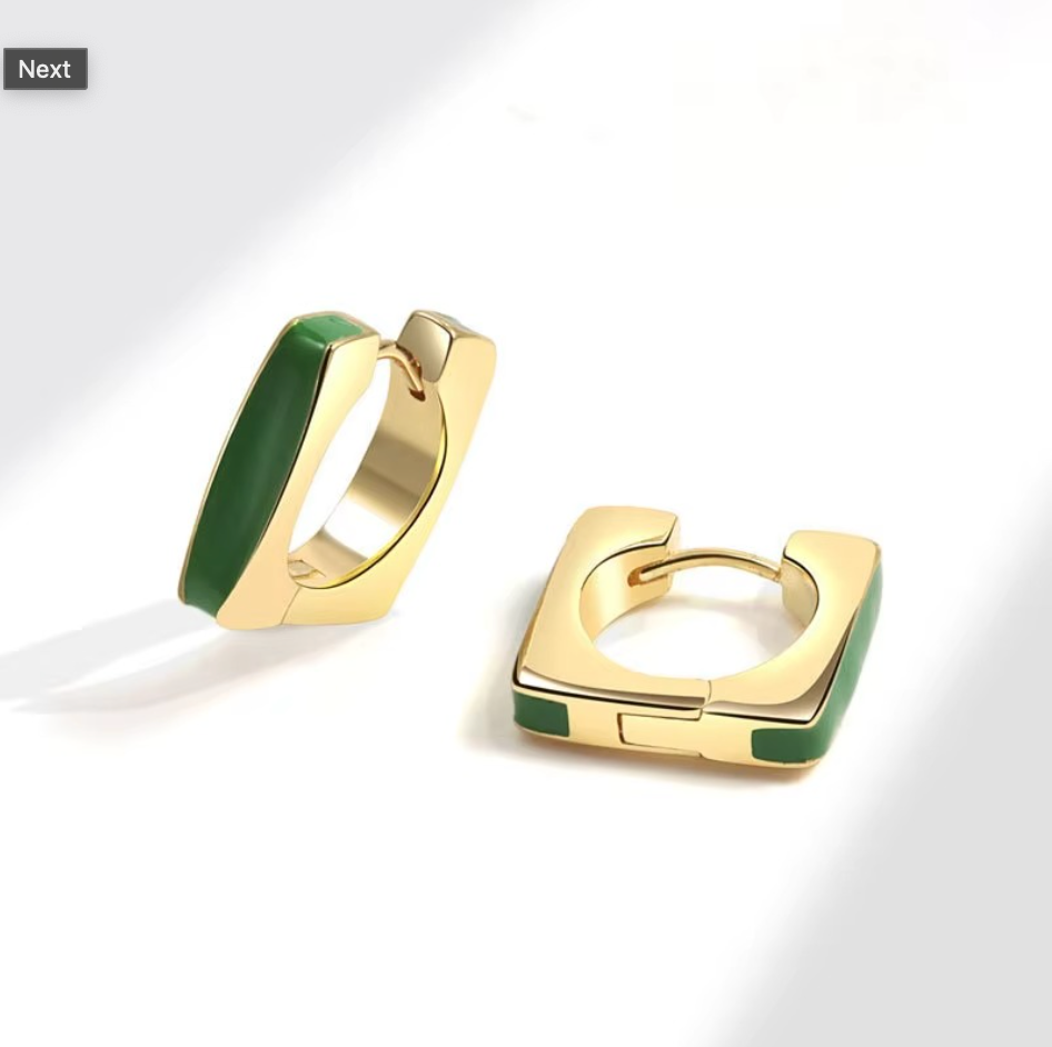 Oil-drop Square Hoop Earrings