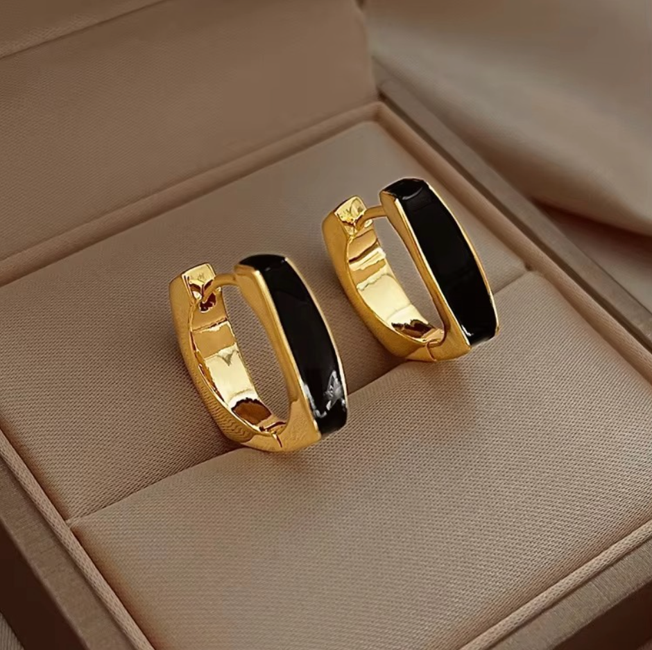 Oil-drop Square Hoop Earrings