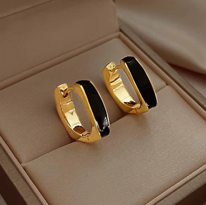 Oil-drop Square Hoop Earrings