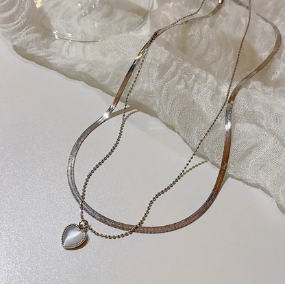 Heart Dual Chain Necklace