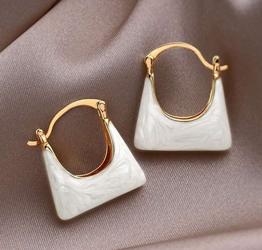 Enamelled Bag Shape Earrings