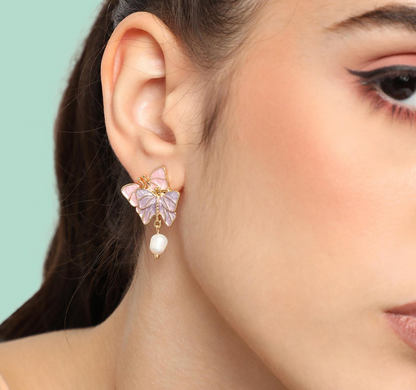 Enamel Dainty Butterfly Earrings