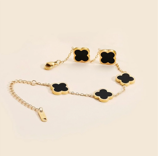 Black Luck Clover Bracelet