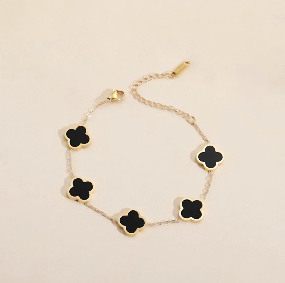 Black Luck Clover Bracelet