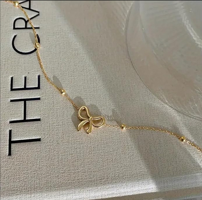 Beads Chain Bow Necklace