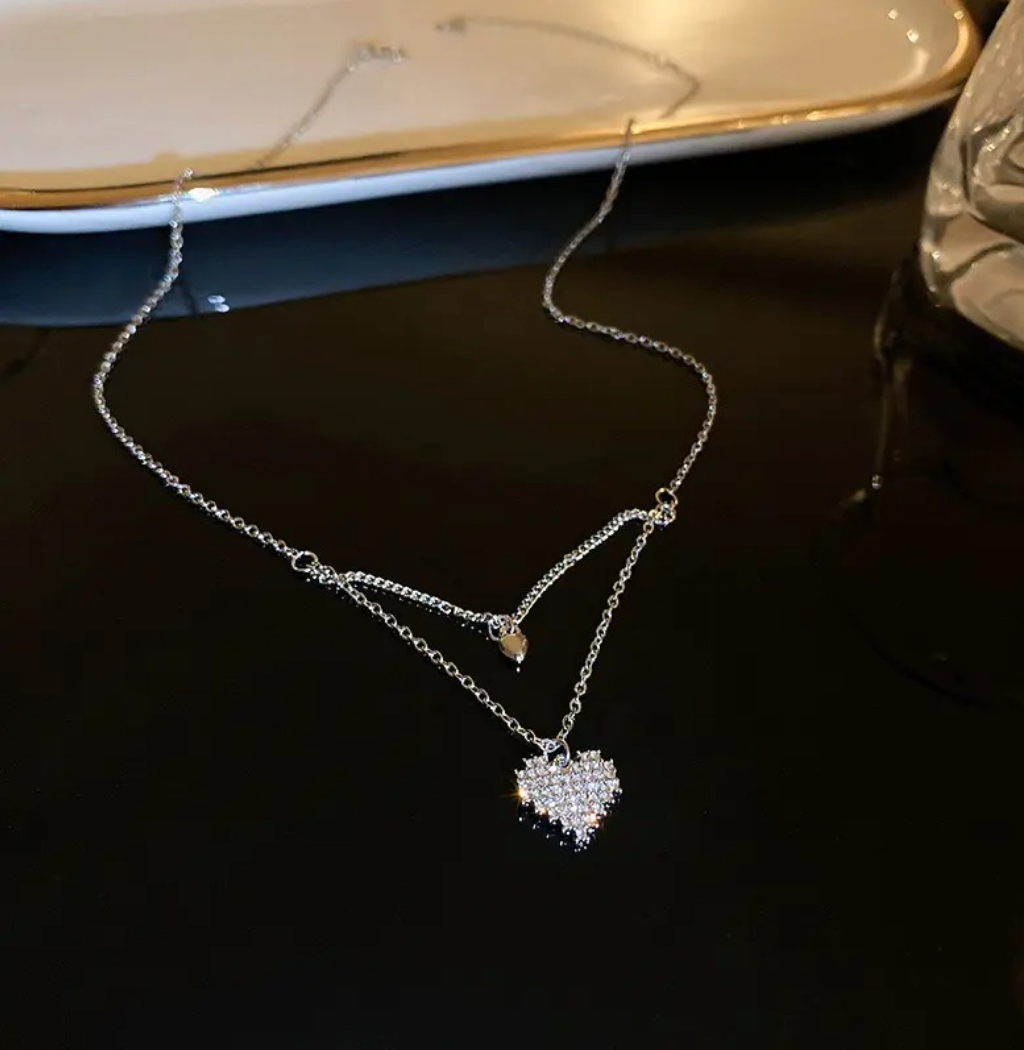 Double Layer Delicate Heart Necklace