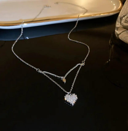 Double Layer Delicate Heart Necklace