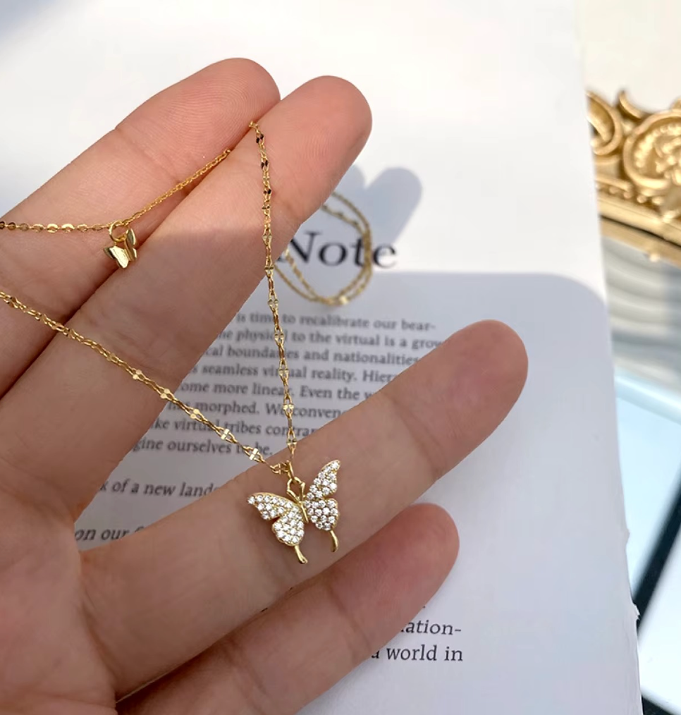 Butterfly Layered Chain Necklace